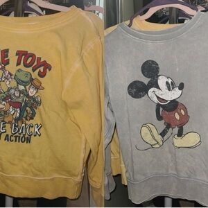 Disney Kids Yellow and Gray Character Sweatshirts